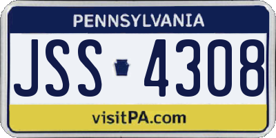 PA license plate JSS4308