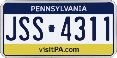 PA license plate JSS4311