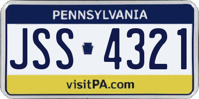 PA license plate JSS4321
