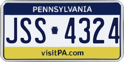 PA license plate JSS4324