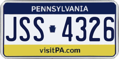 PA license plate JSS4326