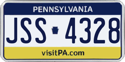 PA license plate JSS4328