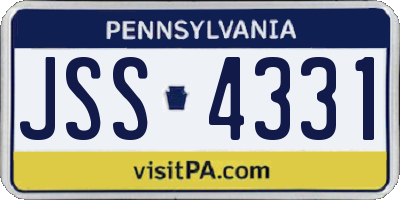 PA license plate JSS4331