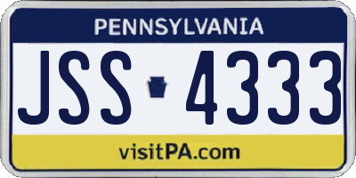 PA license plate JSS4333