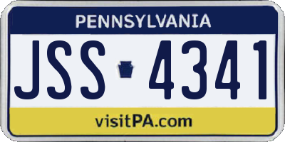 PA license plate JSS4341