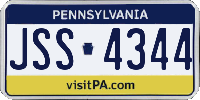 PA license plate JSS4344