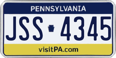 PA license plate JSS4345