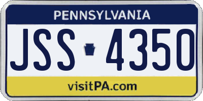 PA license plate JSS4350