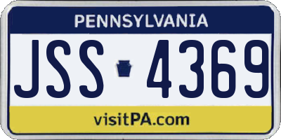 PA license plate JSS4369