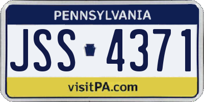 PA license plate JSS4371