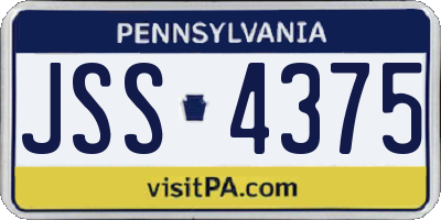 PA license plate JSS4375