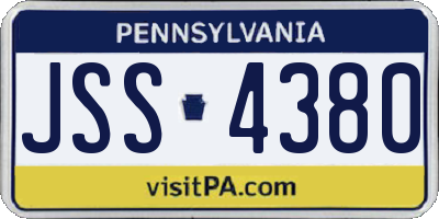 PA license plate JSS4380