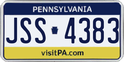 PA license plate JSS4383
