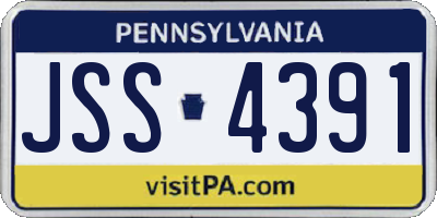 PA license plate JSS4391