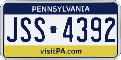 PA license plate JSS4392