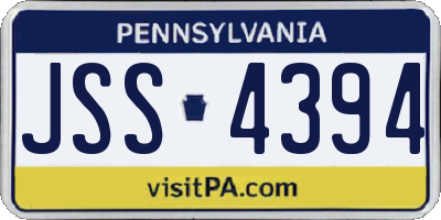 PA license plate JSS4394