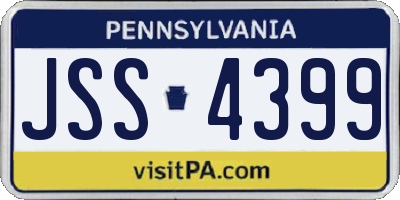 PA license plate JSS4399