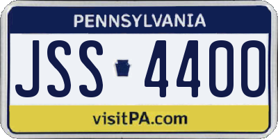 PA license plate JSS4400