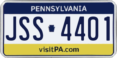 PA license plate JSS4401