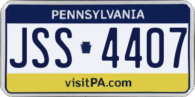 PA license plate JSS4407
