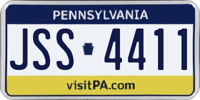PA license plate JSS4411
