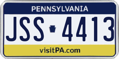 PA license plate JSS4413