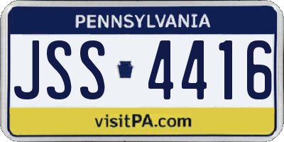 PA license plate JSS4416