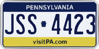PA license plate JSS4423
