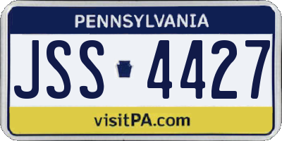 PA license plate JSS4427