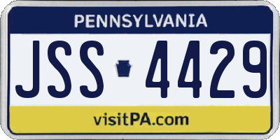 PA license plate JSS4429