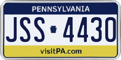PA license plate JSS4430