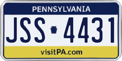 PA license plate JSS4431