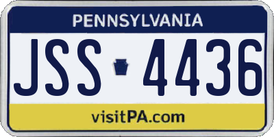 PA license plate JSS4436