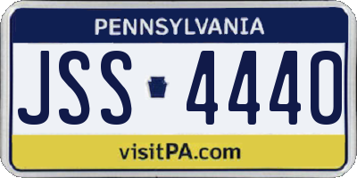 PA license plate JSS4440