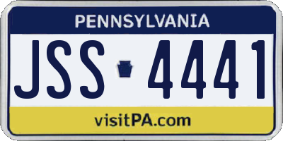 PA license plate JSS4441