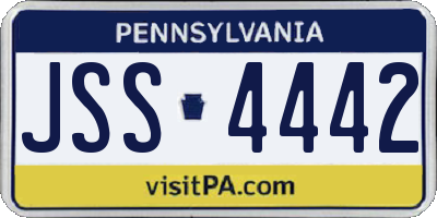 PA license plate JSS4442