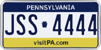 PA license plate JSS4444
