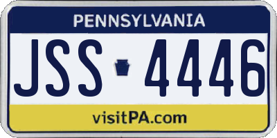 PA license plate JSS4446