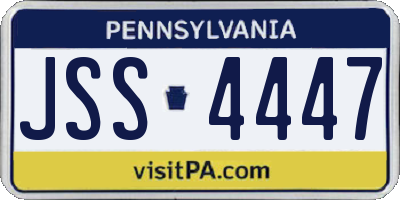PA license plate JSS4447