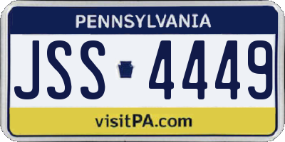 PA license plate JSS4449