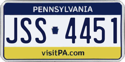 PA license plate JSS4451