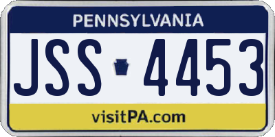 PA license plate JSS4453