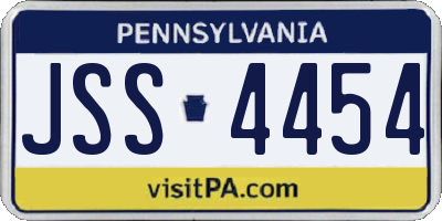 PA license plate JSS4454