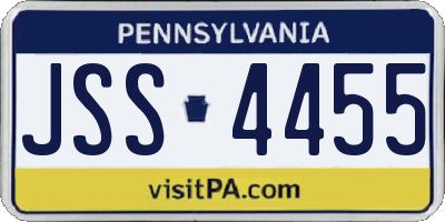 PA license plate JSS4455
