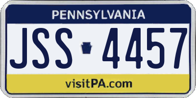 PA license plate JSS4457