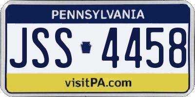 PA license plate JSS4458