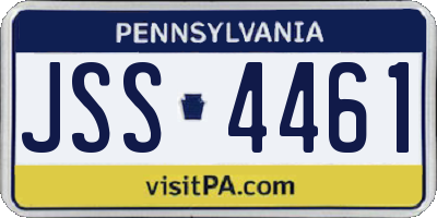 PA license plate JSS4461