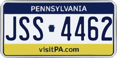 PA license plate JSS4462