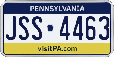 PA license plate JSS4463