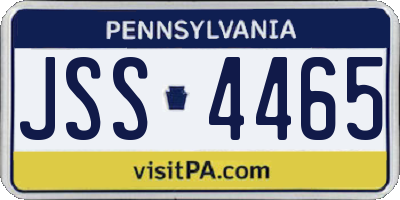 PA license plate JSS4465